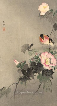 Tarabilla y flor floreciente Ohara Koson pájaros Pinturas al óleo